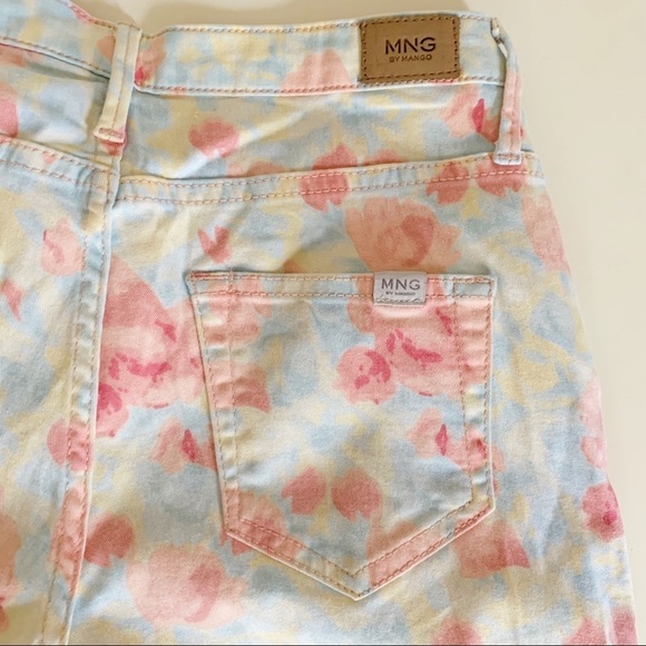 MNG by Mango Floral Skinny Jeans Size 4 - Picture 8 of 10